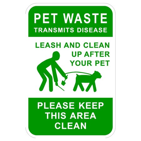Sign Solutions Usa Pet Waste Please Keep This Area, Aluminum, 18 in x 12 in DCS09DWT1218CUS00051